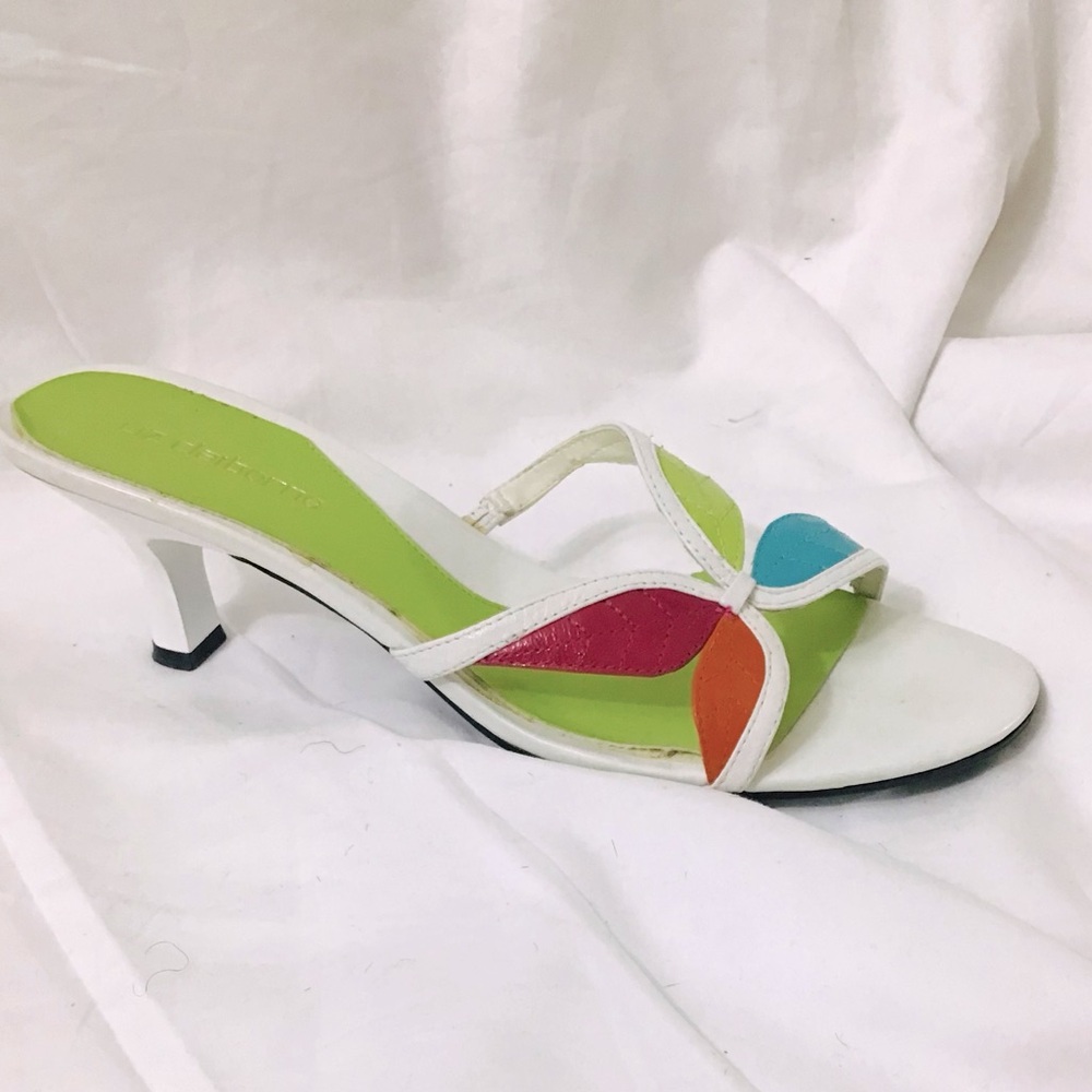 Leather Butterfly Kitten Heel Slides